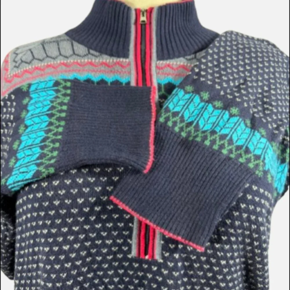 Eddie Bauer Fair Isle 1/4 Zip Winter Nordic Outdoor Sweater Pullover (Size XXL) - Picture 7 of 10